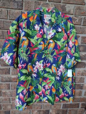 Hilo Hattie The Hawaiian Original Shirt Men 3XL Parrots Aloha Made In Hawaii NWT